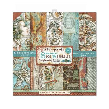 Stamperia - Designpapier "Sea World" Paper Pack 8x8 Inch - 10 Bogen