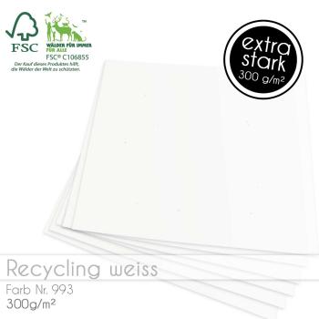 Cardstock 12"x12" 300g/m² (30,5 x 30,5cm) in recycling weiss