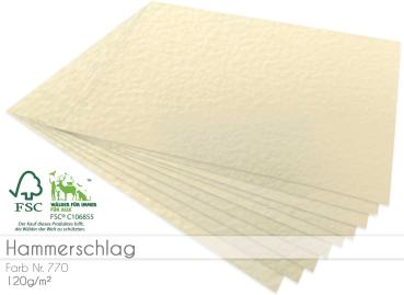 Tonkarton - Tonpapier DIN A4 120g/m² - 25 Bogen in hammerschlag