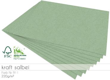 Scrapbooking-/ Bastelpapier 220g/m² DIN A3 in kraft salbei