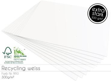 Cardstock - Bastelpapier 300g/m² DIN A4 in recycling weiss...