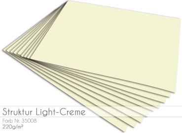 Cardstock - Bastelpapier 220g/m²  DIN A4 in struktur light-creme...