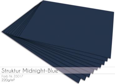 Cardstock - Bastelpapier 220g/m²  DIN A4 in struktur midnight-blue
