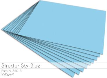 Cardstock - Bastelpapier 220g/m²  DIN A4 in struktur sky-blue...