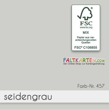 Doppelkarte - Faltkarte 15x15cm, 220g/m² in seidengrau